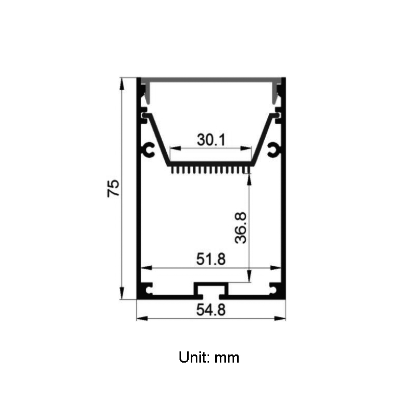 Suspended LED Light Diffuser Channel Aluminum For 28mm Quad Row LED Strip Suspended LED Light Diffuser Channel Aluminum For 28mm Quad Row LED Strip